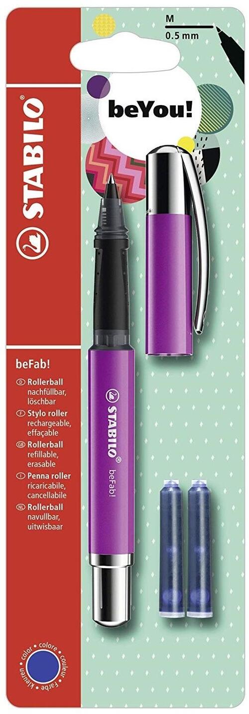 STABILO beFab Penna Roller Uni Colors in Rosso Anguria 3 Cartucce Blu incluse
