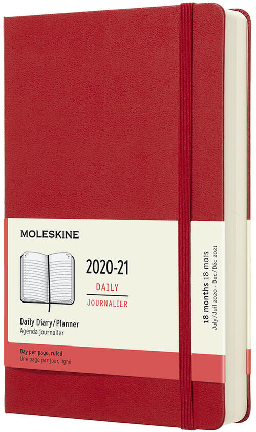 Agenda giornaliera 2020/2021 18 mesi Moleskine large copertina rigida