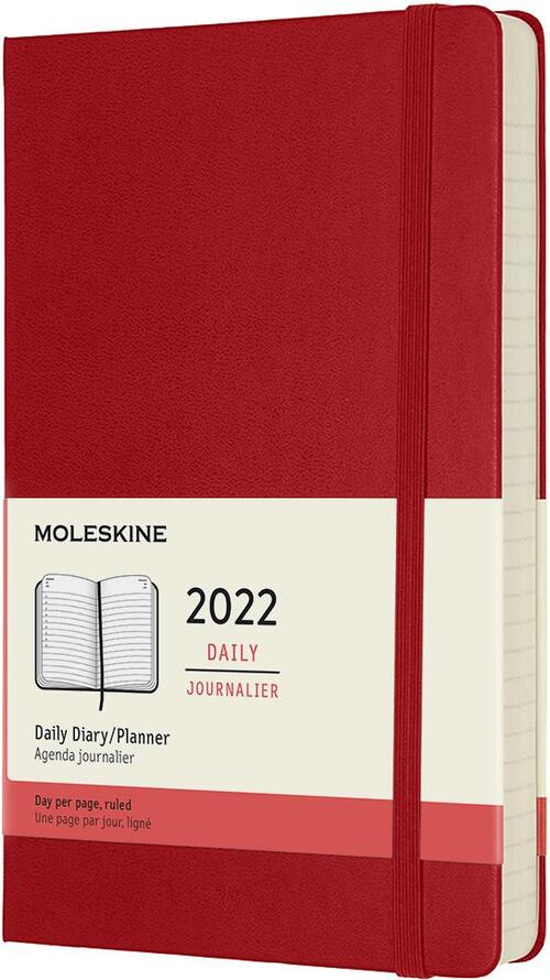 Agenda giornaliera Moleskine 2022, 12 mesi, Large, copertina rigida
