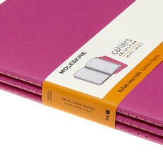 Set di 3 quaderni per appunti Cahier Xlarge colore: Rosa con copertina in cartoncino a righe Moleskine 8058647629667 