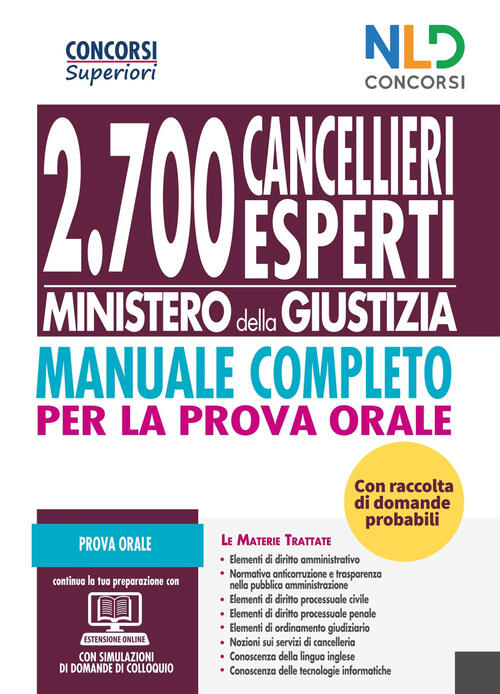 Concorso Cancellieri esperti 2020 manuale completo per la prova orale