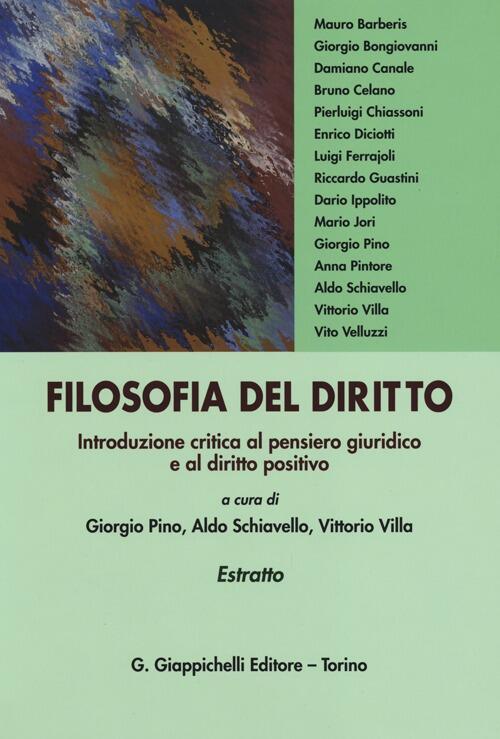 Filosofia Del Diritto. Introduzione Critica Al Pensiero Giuridico E Al ...