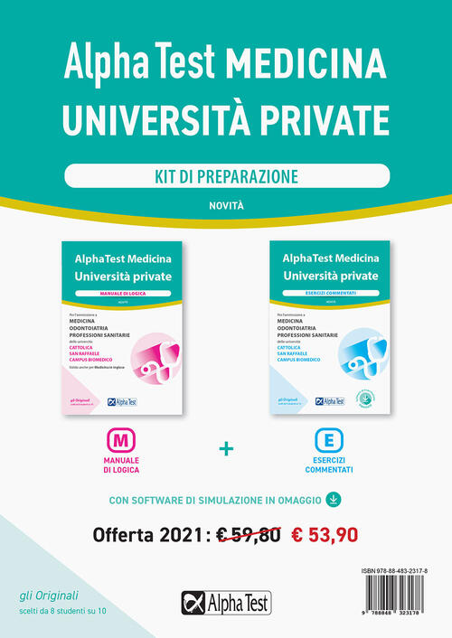 Alpha Test Medicina Università private. Kit