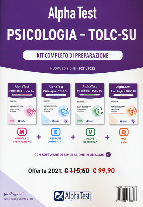 Alpha Test. Psicologia. TOLC-SU. Kit di completo di preparazione - Giuseppe Vottari 