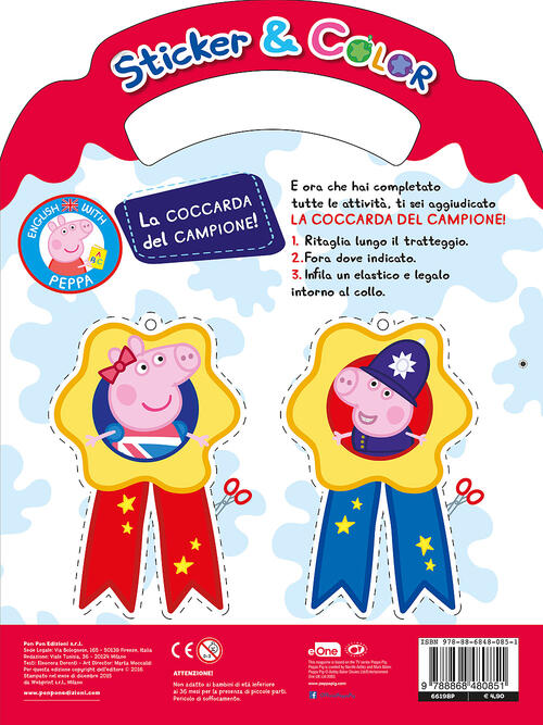 Impara Linglese Con Peppa Colori E Numeri Sticker E Color Con Adesivi