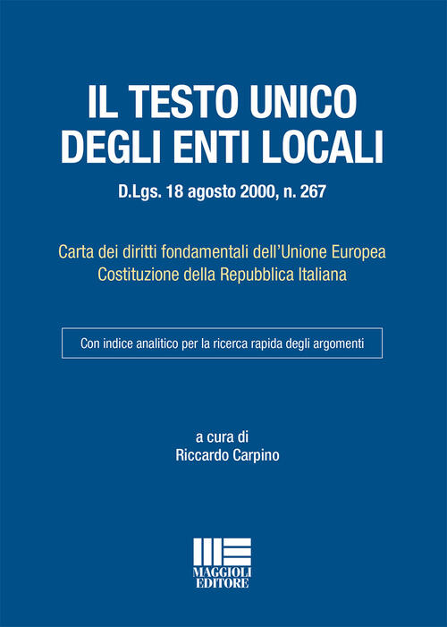 Il Testo Unico Degli Enti Locali - Riccardo Carpino Libro - Libraccio.it